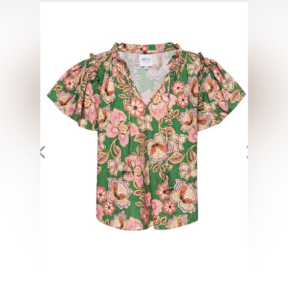 Misa | Suparna Floral Print Top | Color Kelly Blossoms XS - Picture 5 of 9